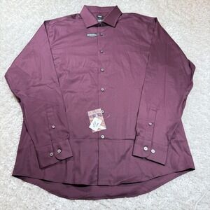 NWT Awearness Kenneth Cole Men's Dress Shirt 17 34/35Slim Fit Stretch Non-Iron